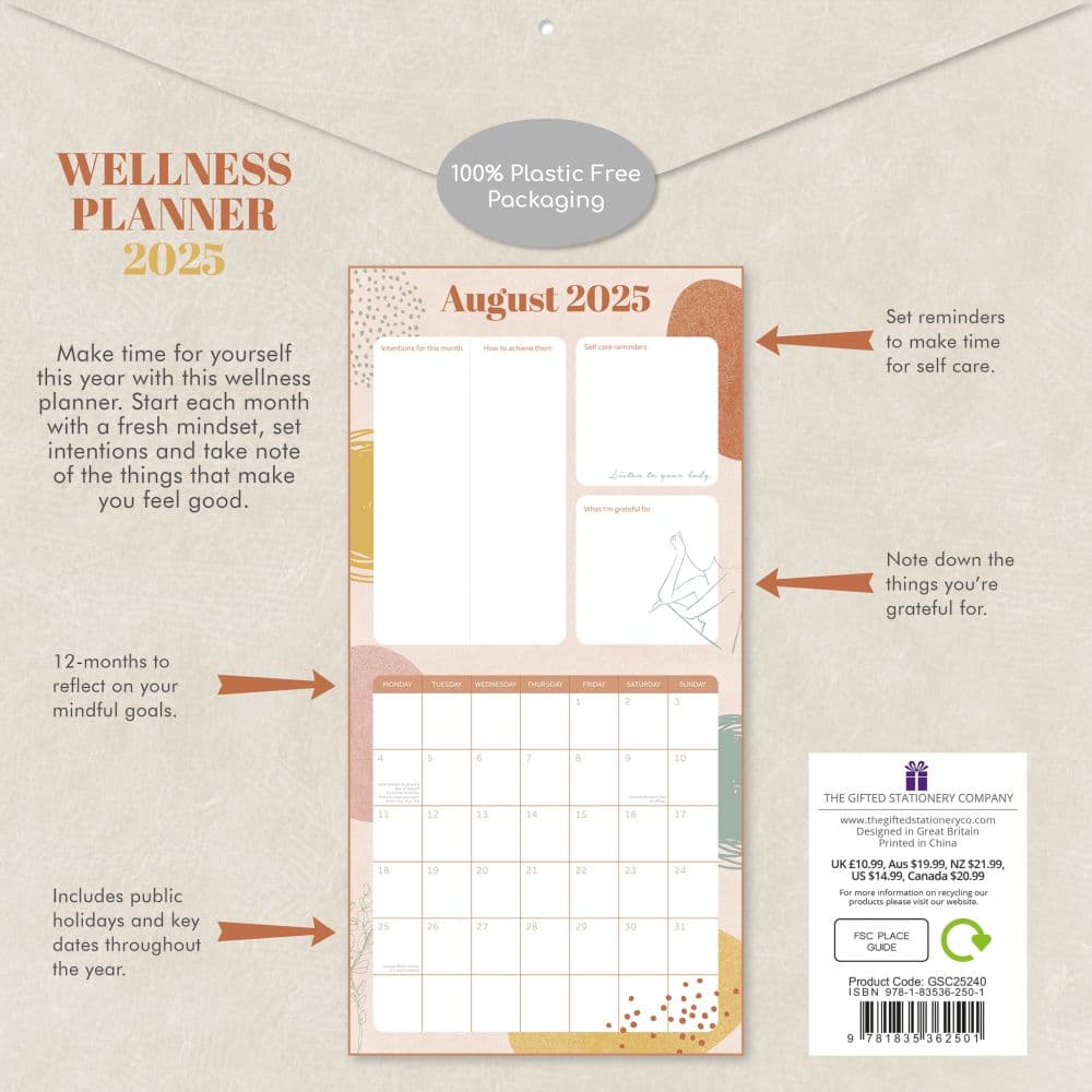Wellness Planner 2025 Wall Calendar First Alternate Image width=&quot;1000&quot; height=&quot;1000&quot;