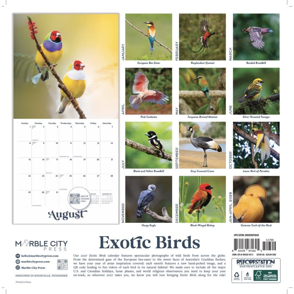 Exotic Birds 2027 Wall Calendar First Alternate Image