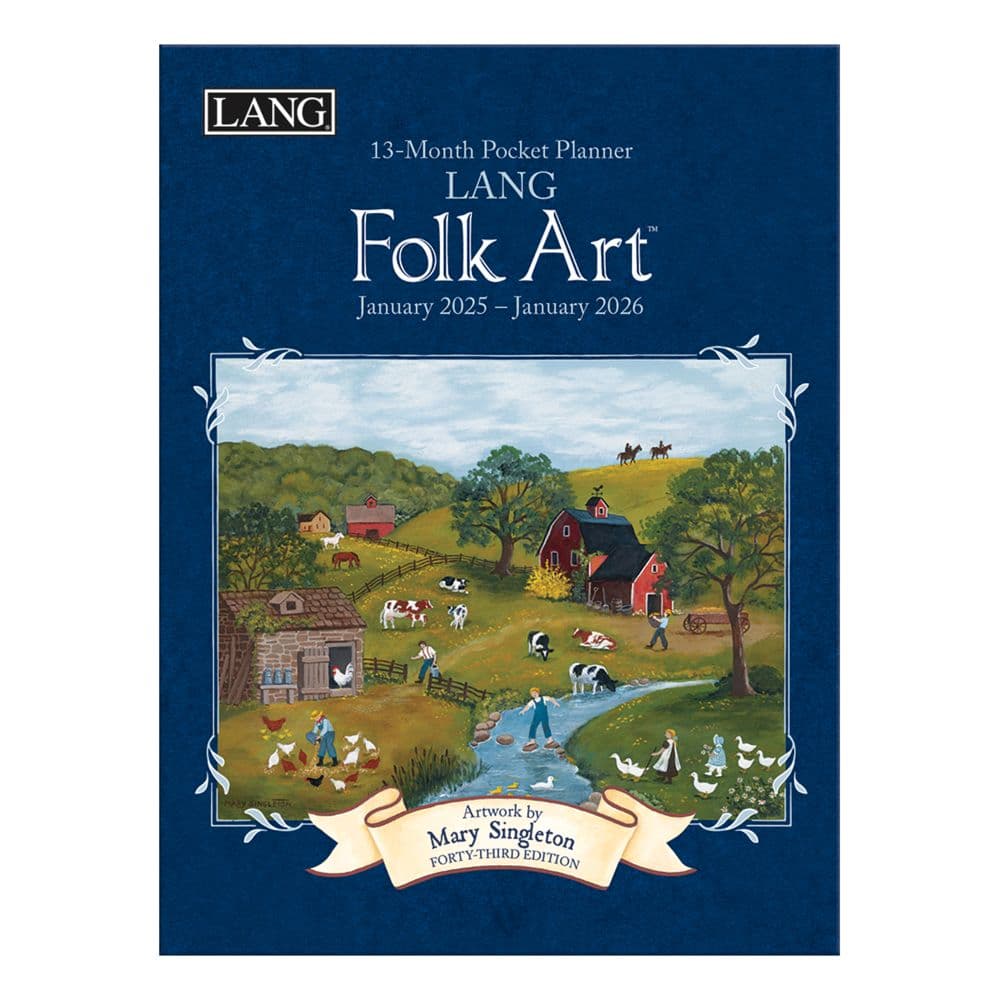 LANG Folk Art 2025 Monthly Pocket Planner by Mary Singleton_Main Image