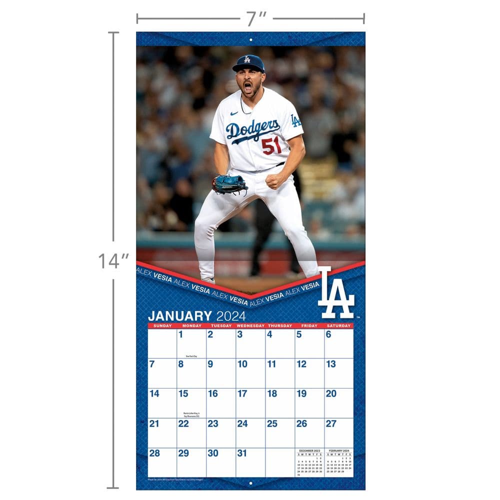 Los Angeles Dodgers 2024 Mini Wall Calendar