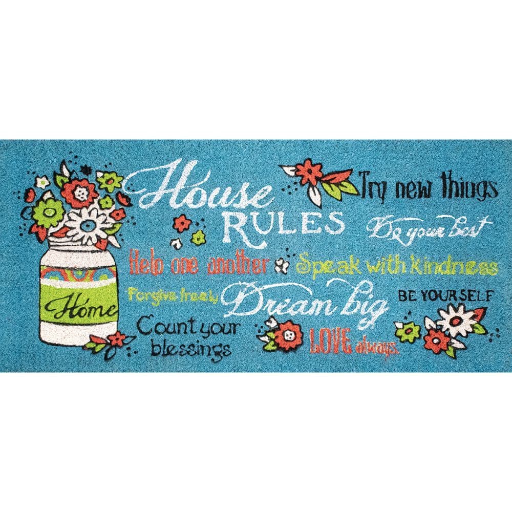 House Rules Large Coir Doormat by Susan Winget