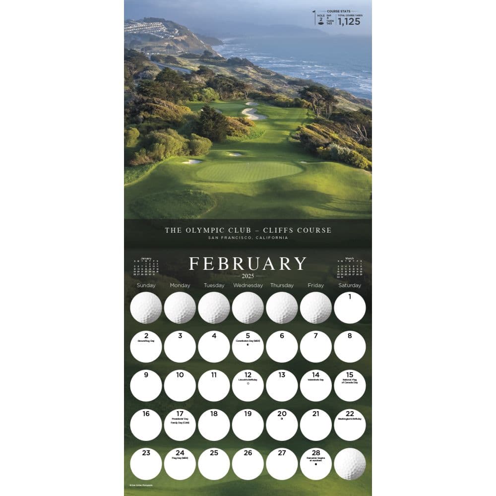 SI Golf Courses Exclusive with Print 2025 Wall Calendar Alt2