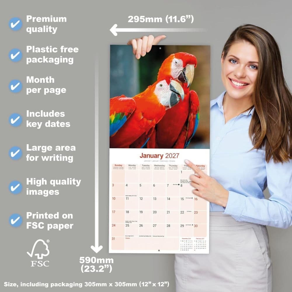 Macaws 2027 Wall Calendar Fifth Alternate Image