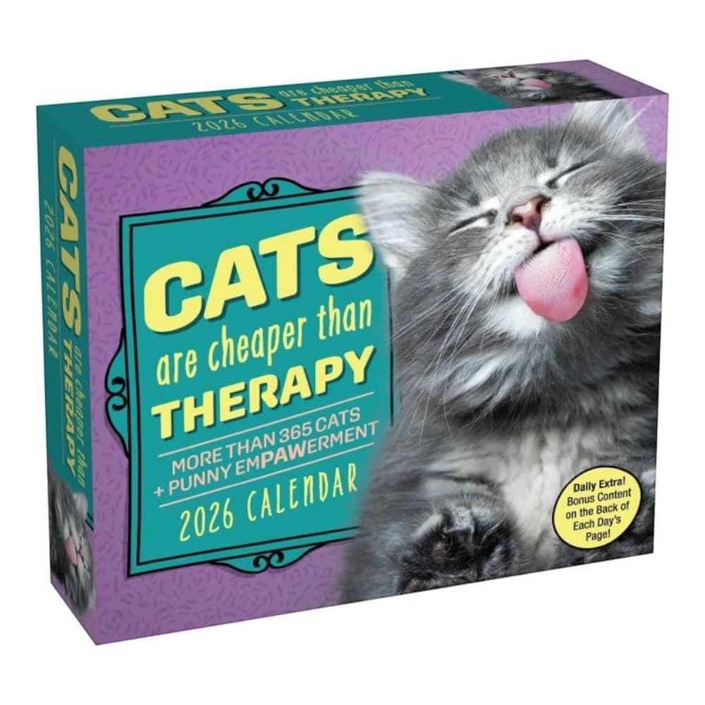 Cats Are Cheaper Than Therapy 2026 Desk Calendar Main Product Image