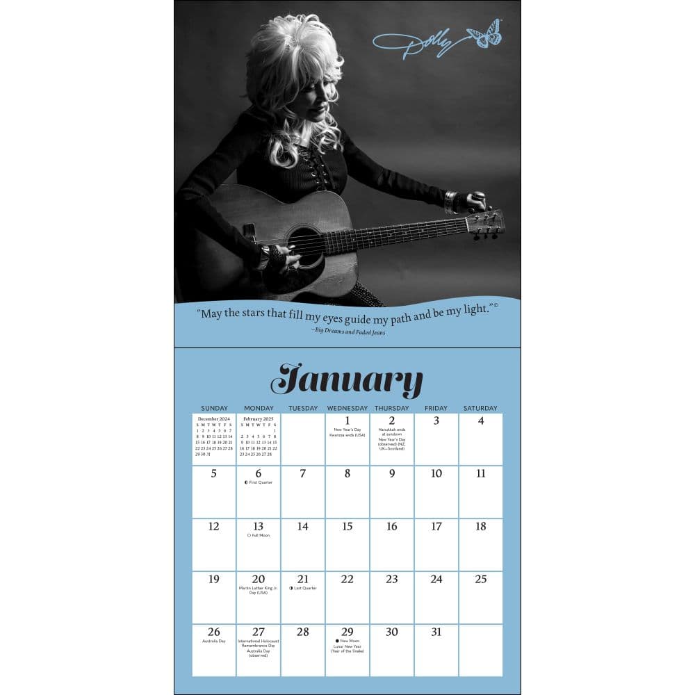 Dolly Parton 2025 Mini Wall Calendar Second Alternate Image