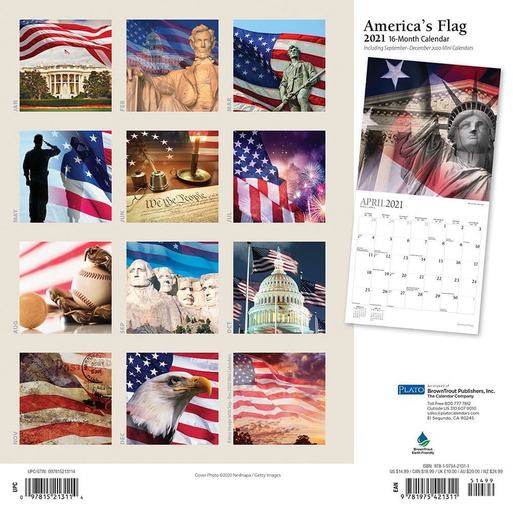 American Flags 2021 Wall Calendar Calendars Com