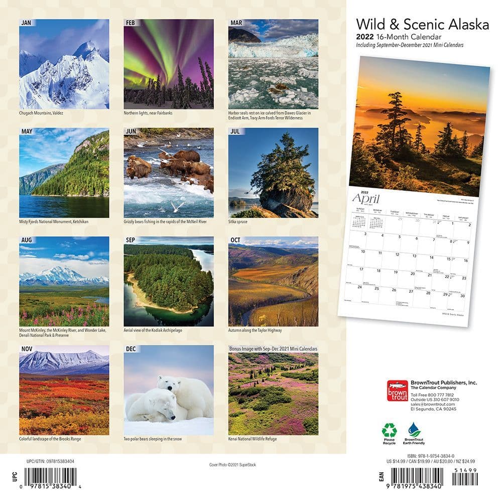 Alaska Wild And Scenic 2022 Wall Calendar - Calendars.com
