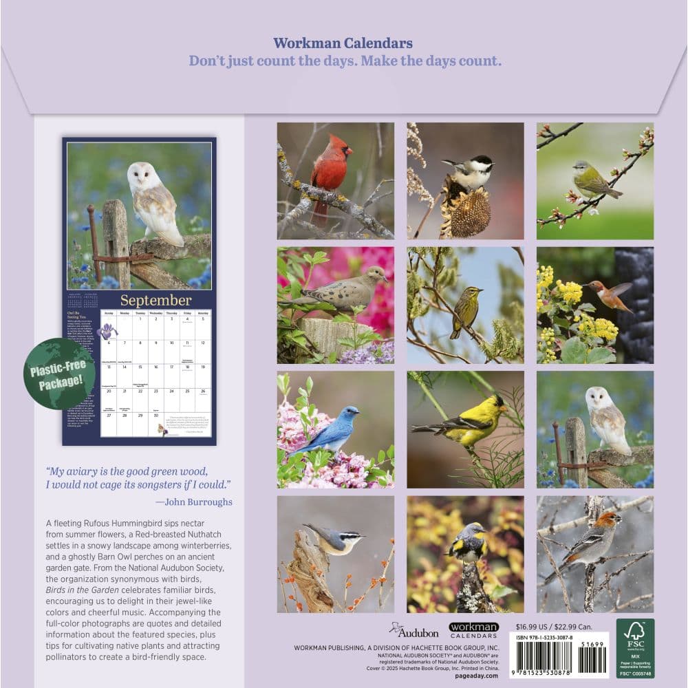 Audubon Garden Birds 2026 Wall Calendar First Alternate Image