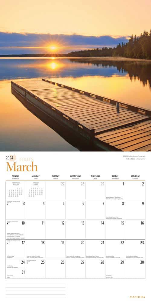 Manitoba 2024 Wall Calendar