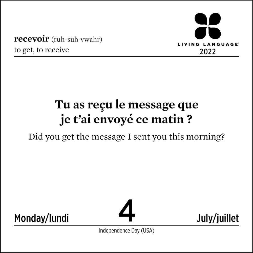 Living Language French 2022 Day-To-Day Calendar - Calendars.com