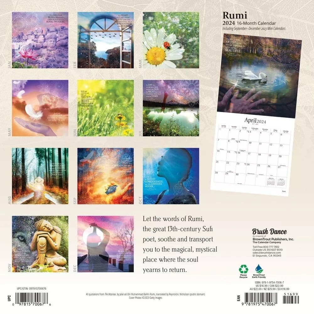 Poetry of Rumi 2024 Wall Calendar First Alternate Image width=&quot;1000&quot; height=&quot;1000&quot;