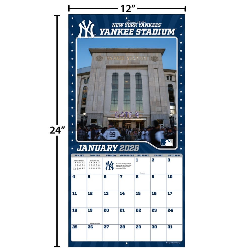 MLB Yankee Stadium 2026 Wall Calendar Fifth Alternate Image