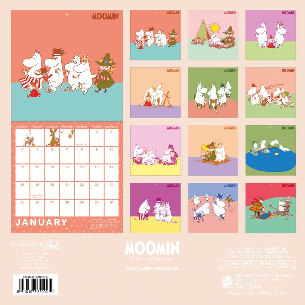 Moomin 2026 Wall Calendar First Alternate Image