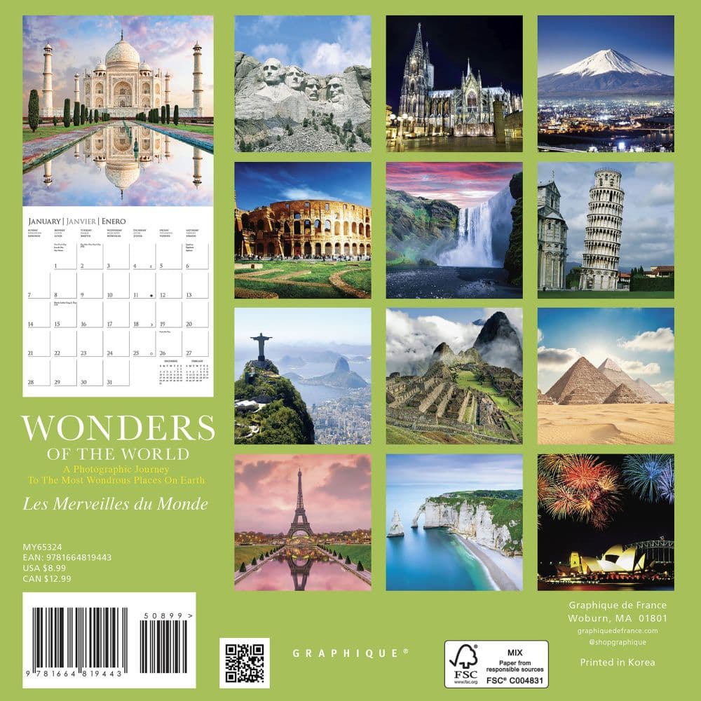 Wonders of the World 2024 Mini Wall Calendar First Alternate Image width=&quot;1000&quot; height=&quot;1000&quot;