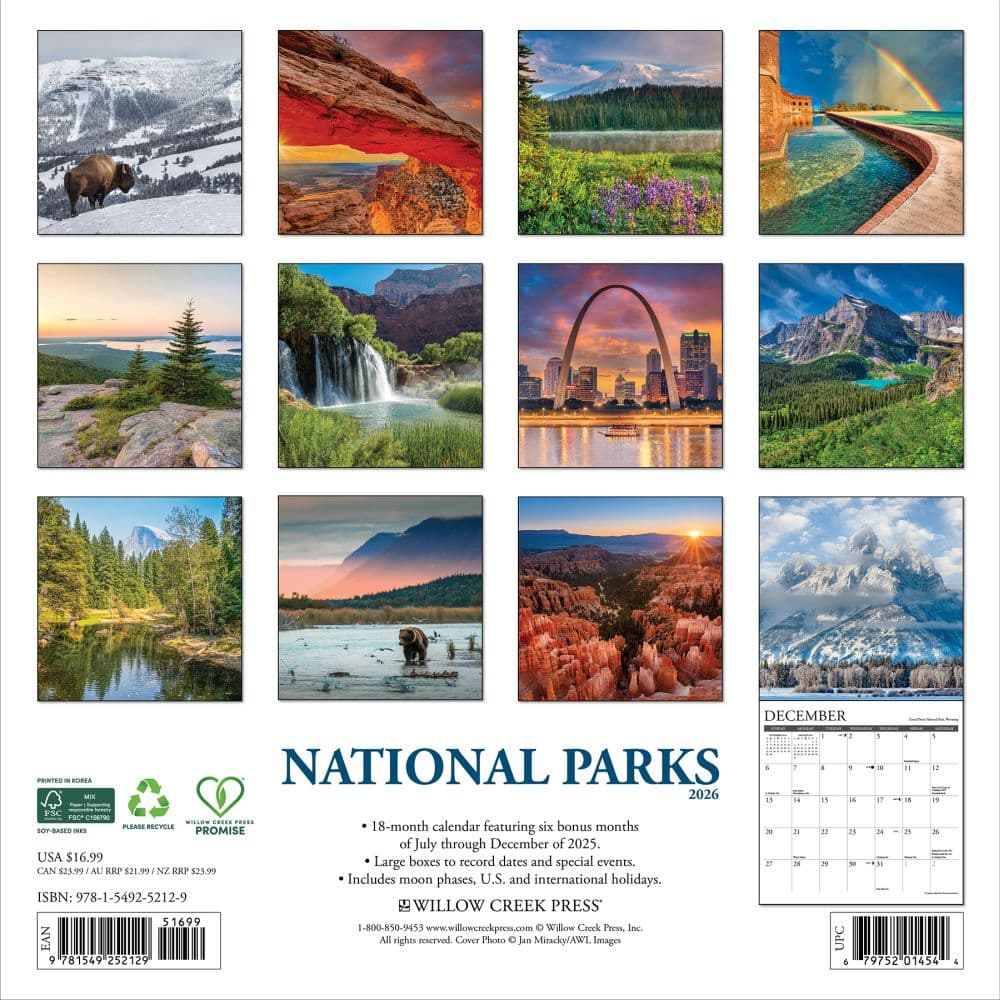 National Parks 2026 Wall Calendar First Alternate Image