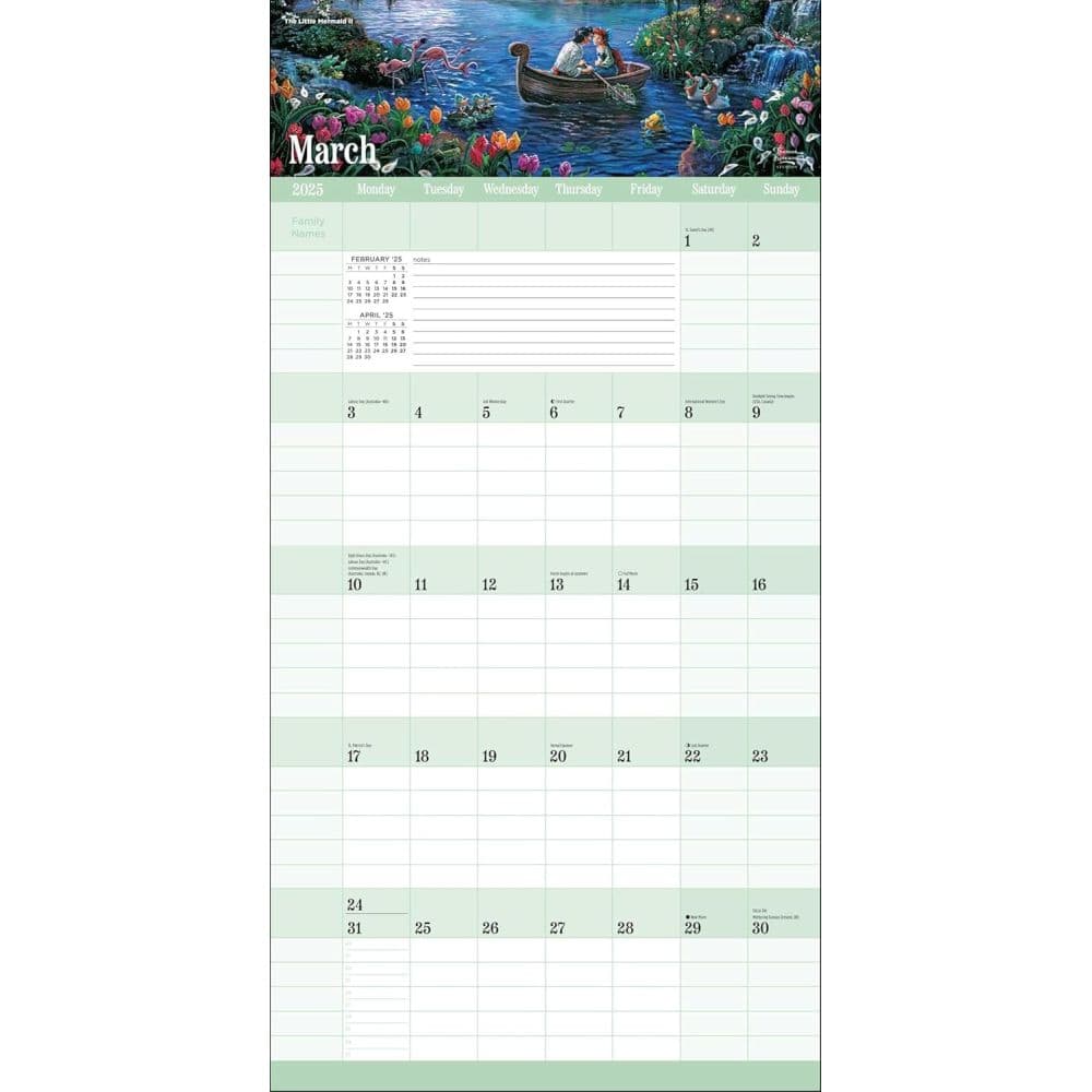 Kinkade Disney Family Organizer 2025 Wall Calendar Fourth Alternate Image Image