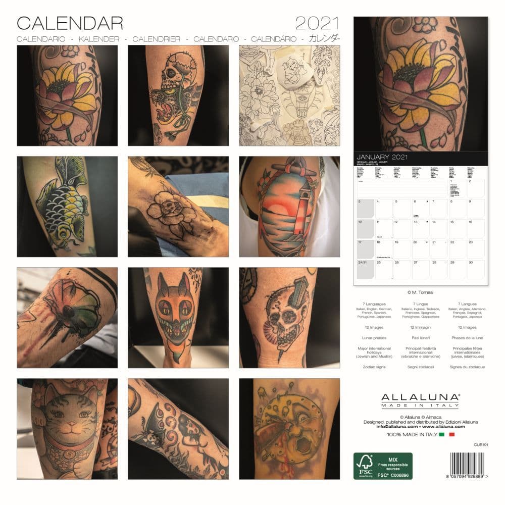Tattoo Art Wall Calendar 2022 February Calendar 2022