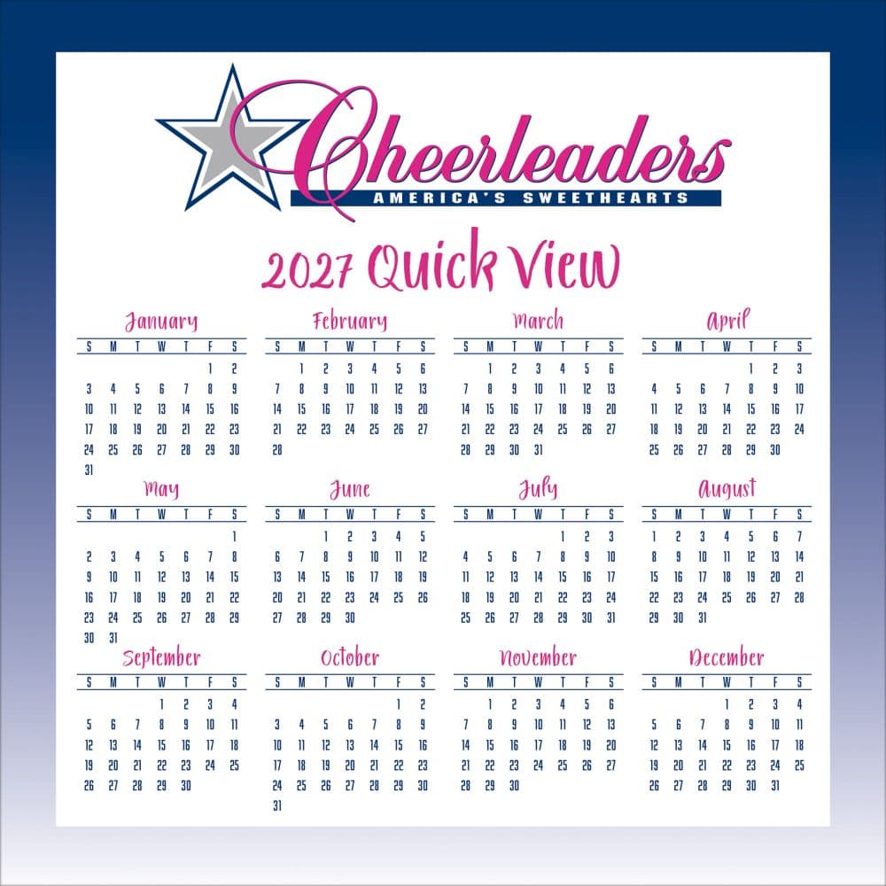 NFL Dallas Cowboys Cheerleaders 2027 Desk Calendar Fourth Alternate Image