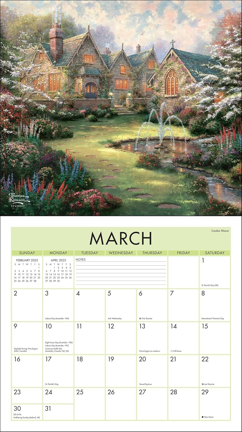 Kinkade Painter of Light 2025 Wall Calendar  March width=&quot;1000&quot; height=&quot;1000&quot;
