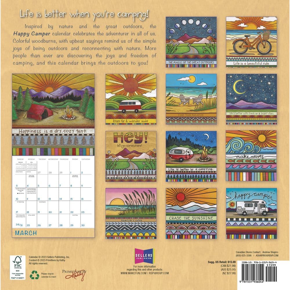 Happy Camper 2024 Wall Calendar