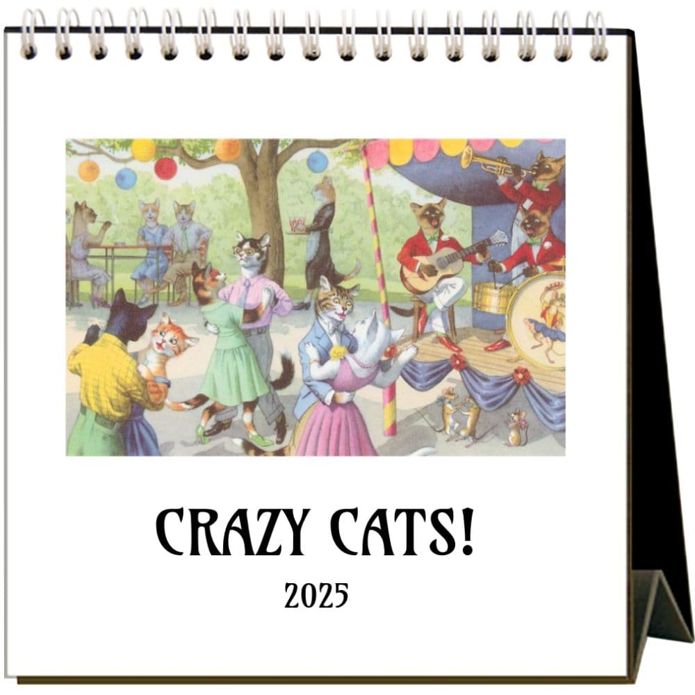 Crazy Cats 2025 Easel Desk Calendar