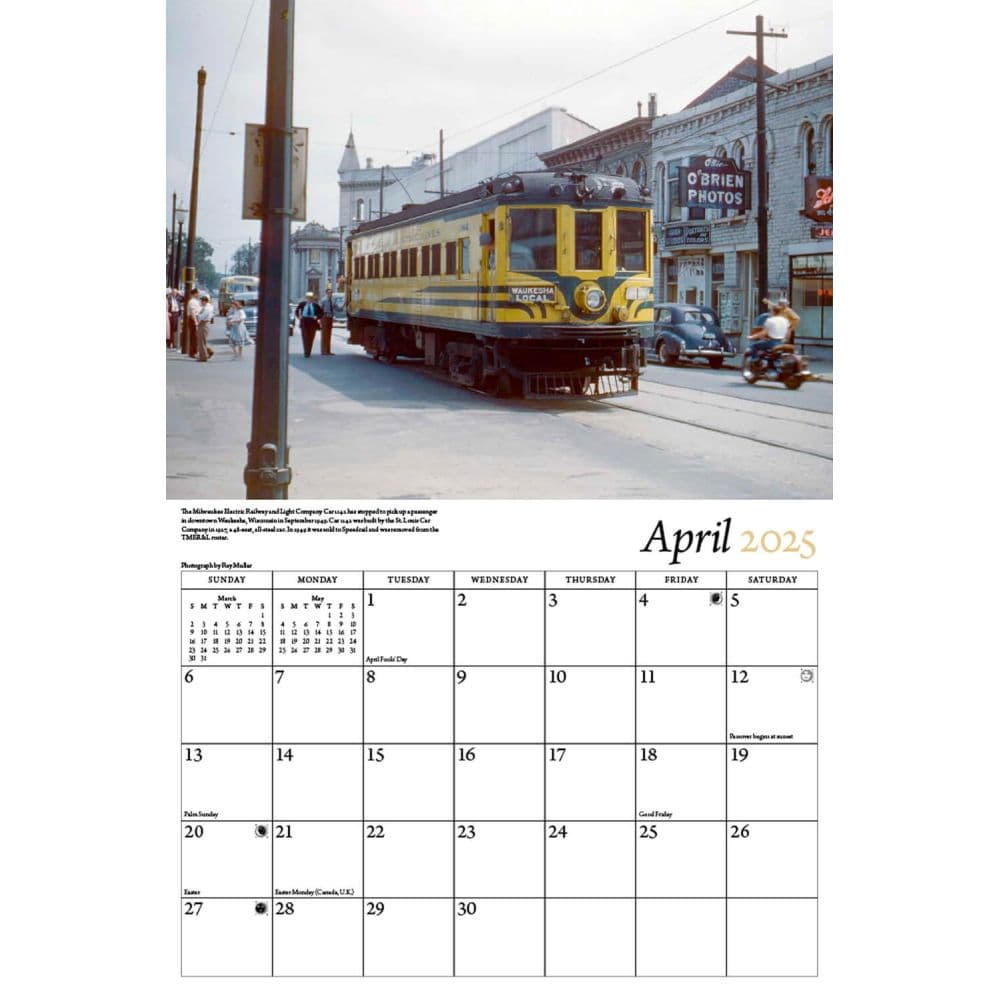 Street Cars and Trolleys 2025 Wall Calendar Second Alternate Image width="1000" height="1000"