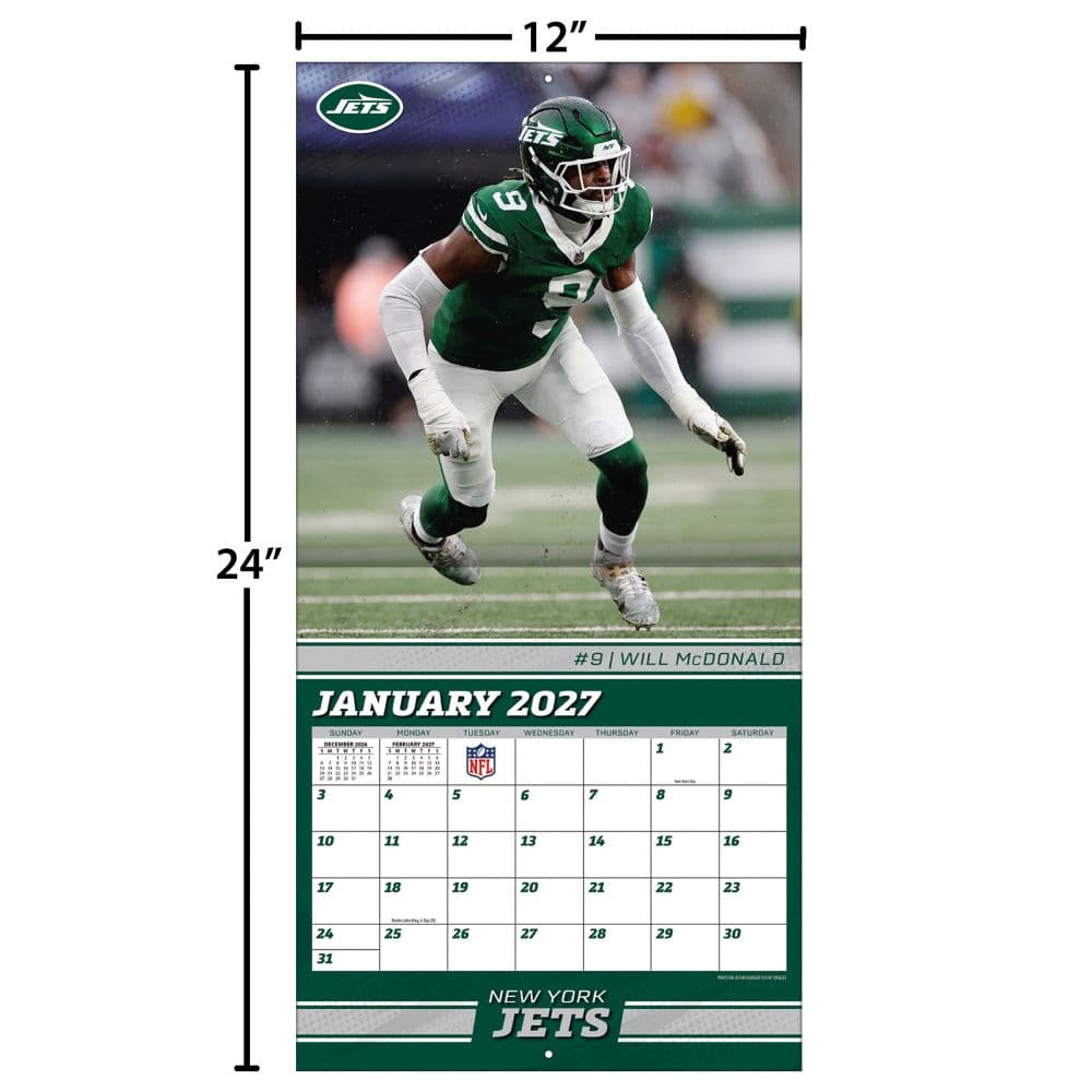 NFL New York Jets 2027 Wall Calendar Fourth Alternate Image