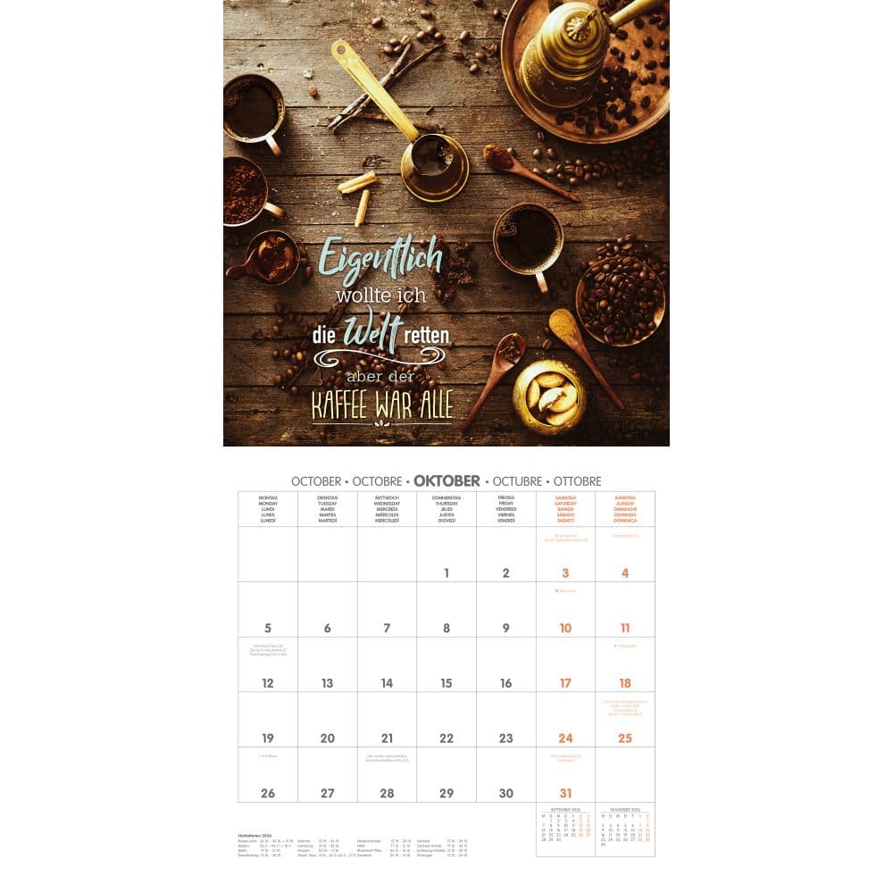 Coffee 2026 Wall Calendar Fourth Alternate Image