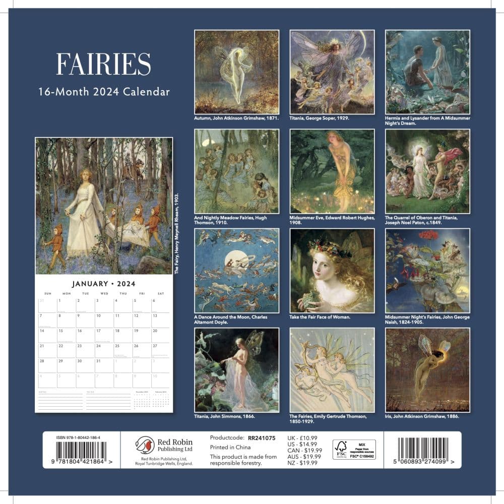 Fairies 2024 Wall Calendar