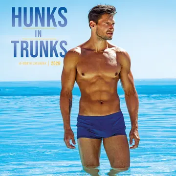 Hunks in Trunks 2026 Wall Calendar
