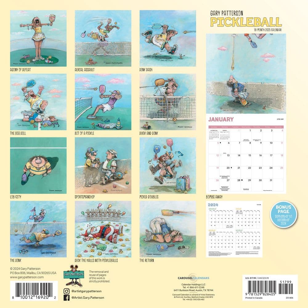 Pickleball Patterson 2025 Wall Calendar First Alternate Image