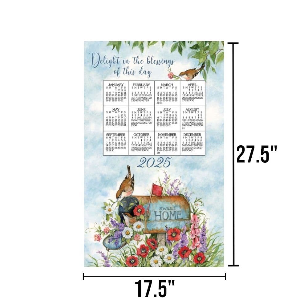 Floral Mailbox 2025 Calendar Towel First Alternate Image