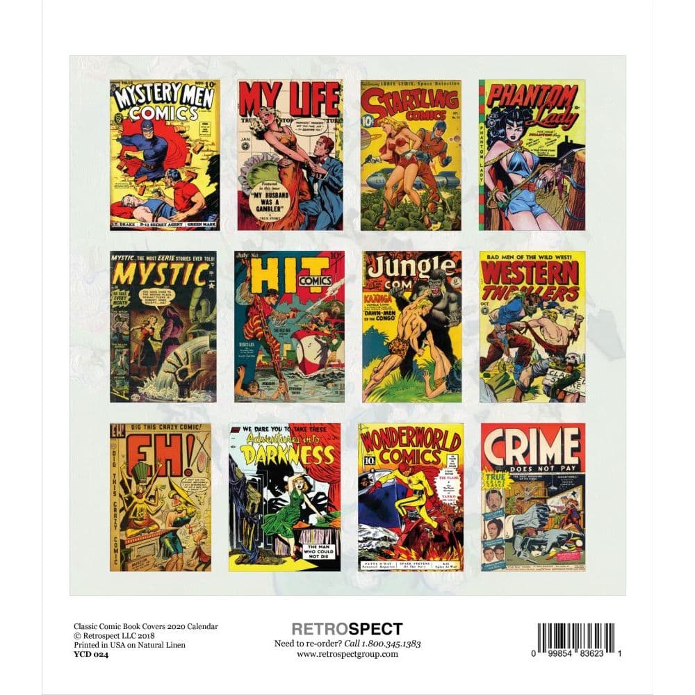 Comic Book Covers Easel Calendar