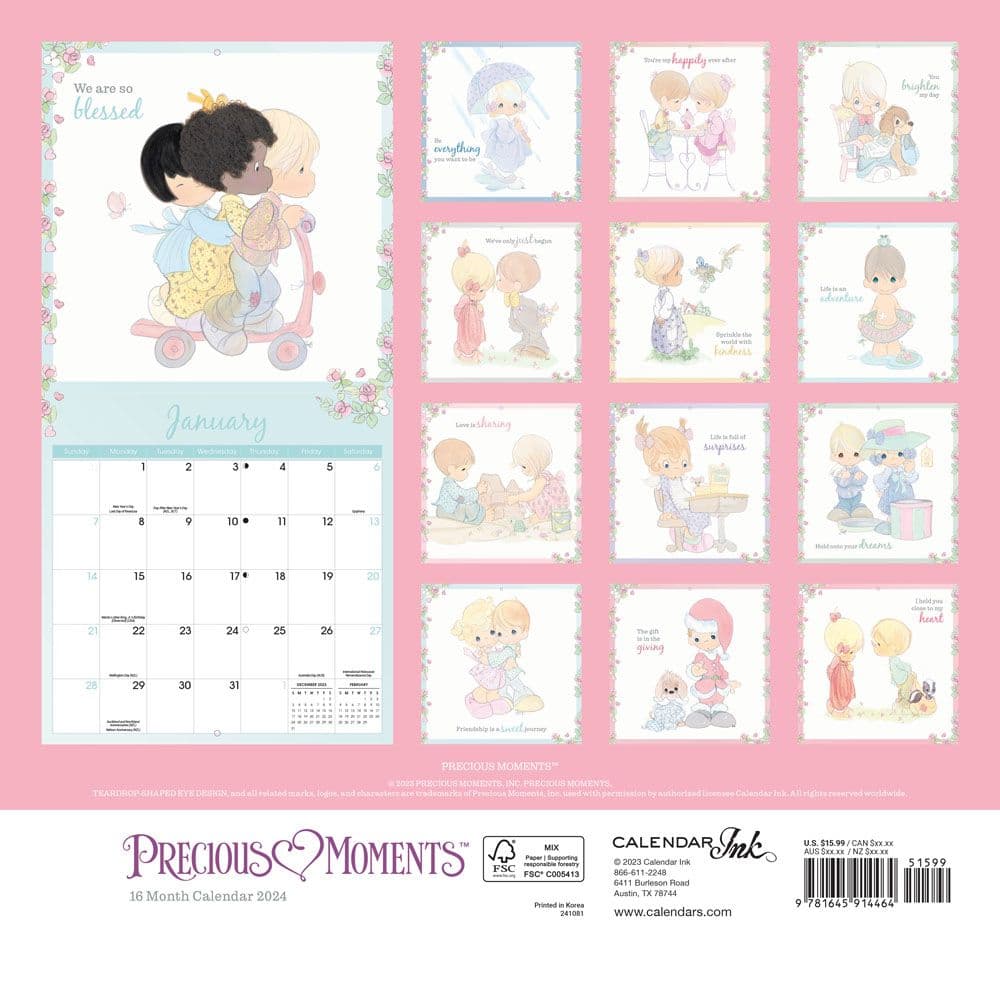 Precious Moments 2025 Wall Calendar