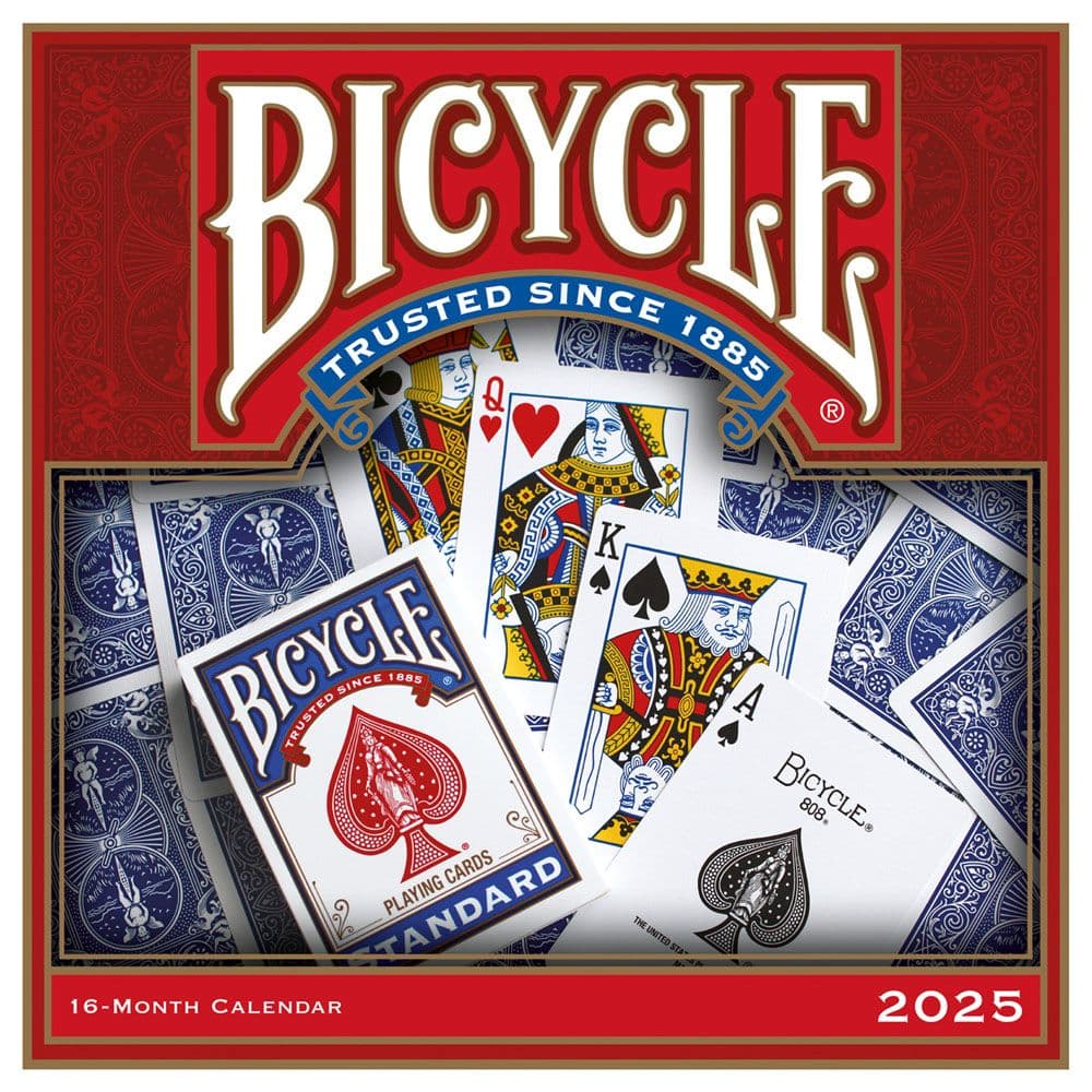 Bicycle Cards Art 2025 Wall Calendar