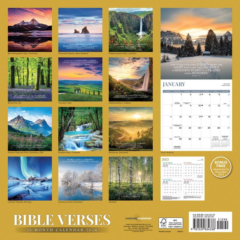 Bible Verses 2024 Wall Calendar