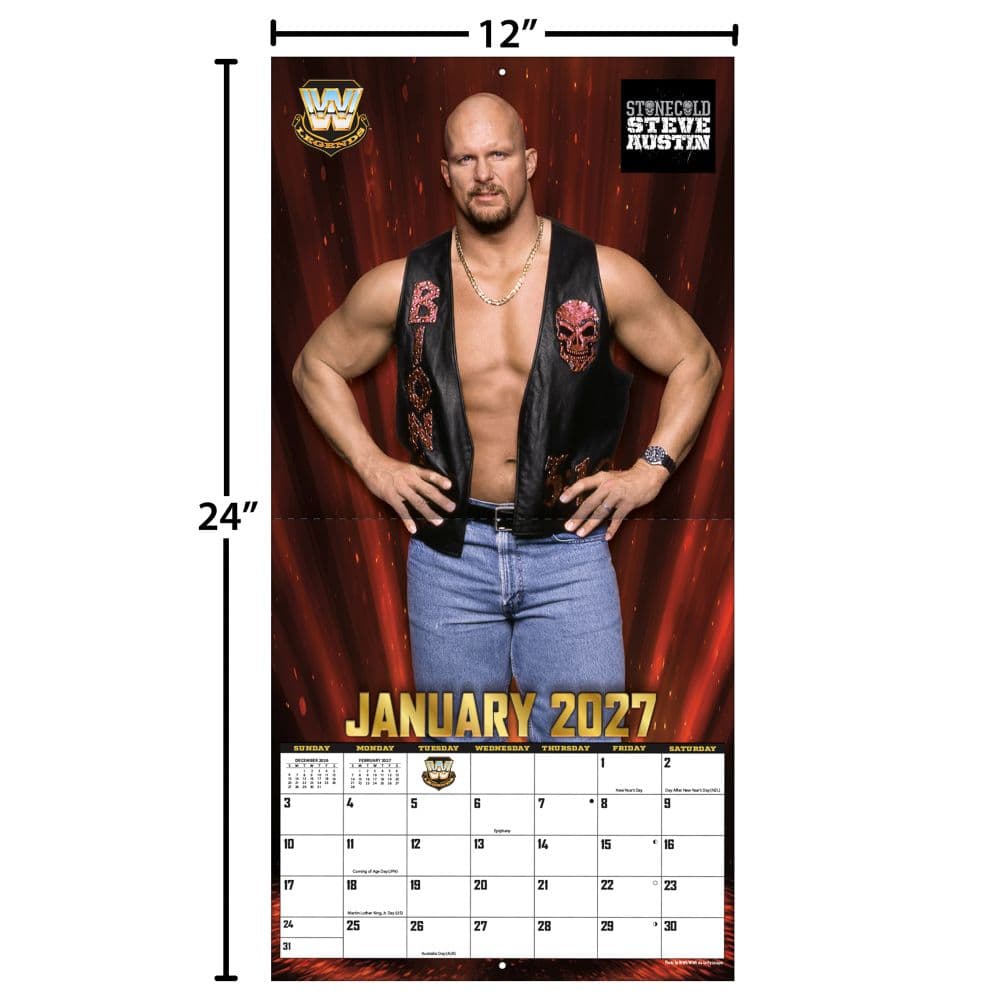 WWE Legends 2027 Wall Calendar Fourth Alternate Image