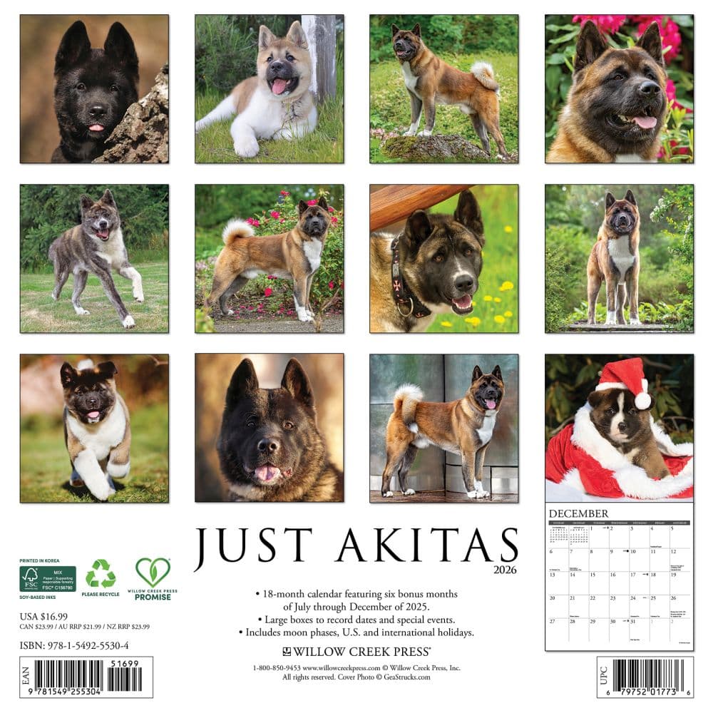Just Akitas 2026 Wall Calendar First Alternate Image