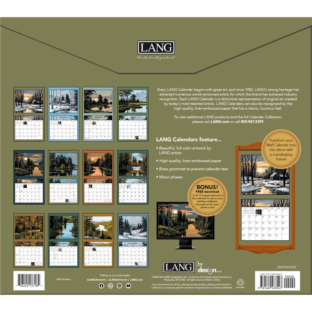 Lure of the Outdoors by Bill Saunders 2025 Wall Calendar