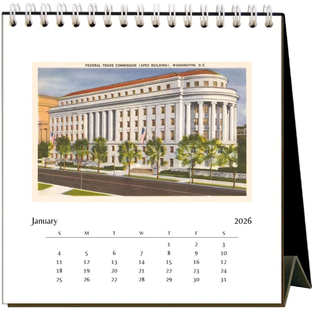 Washington DC Nostalgic 2026 Easel Desk Calendar Second Alternate Image