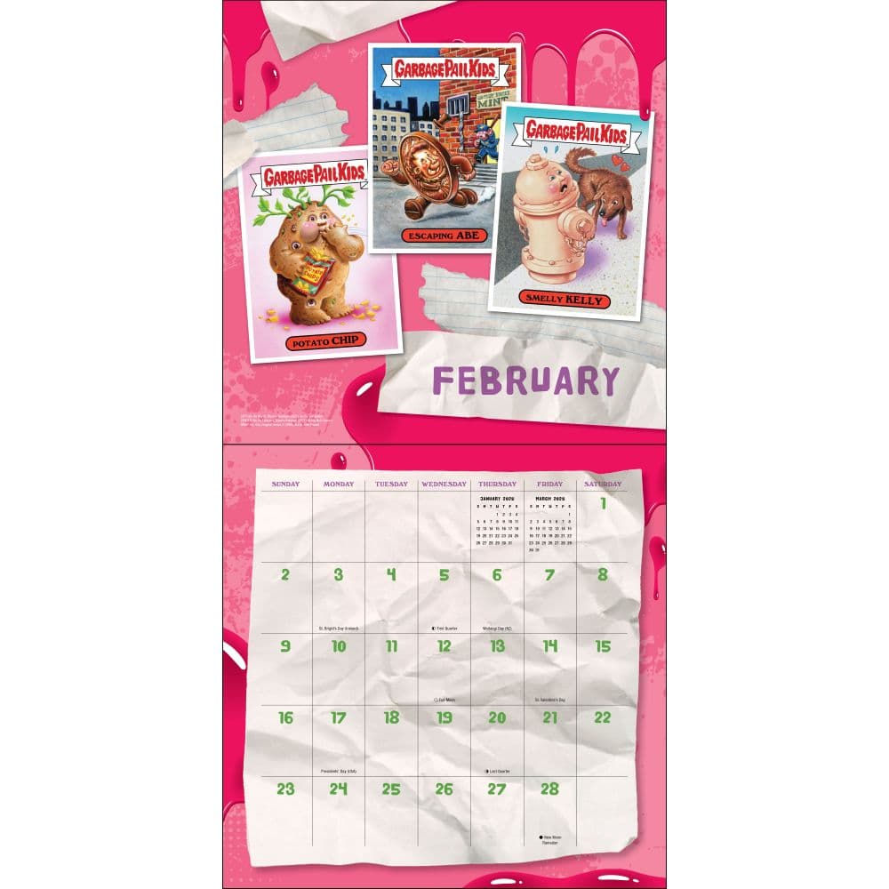 Garbage Pail Kids 2025 Wall Calendar interior 1