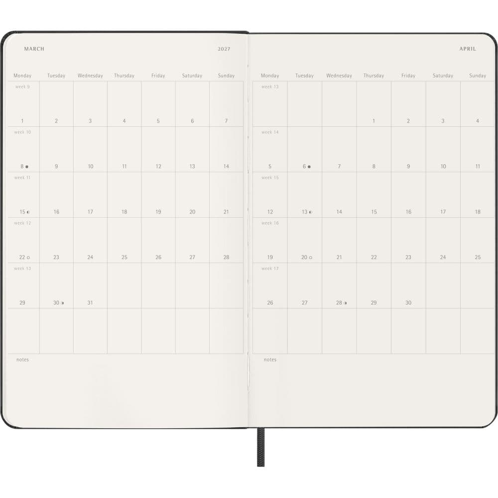Moleskine Black Large Hard Cover 2027 Weekly Planner Third Alternate Image