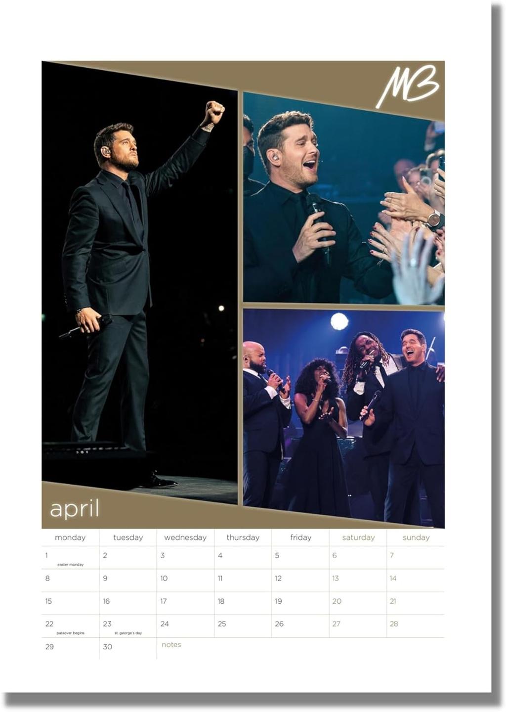 Michael Buble Poster 2024 Wall Calendar April