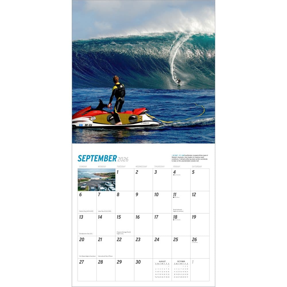 Big Wave Surfing 2026 Wall Calendar Fourth Alternate Image