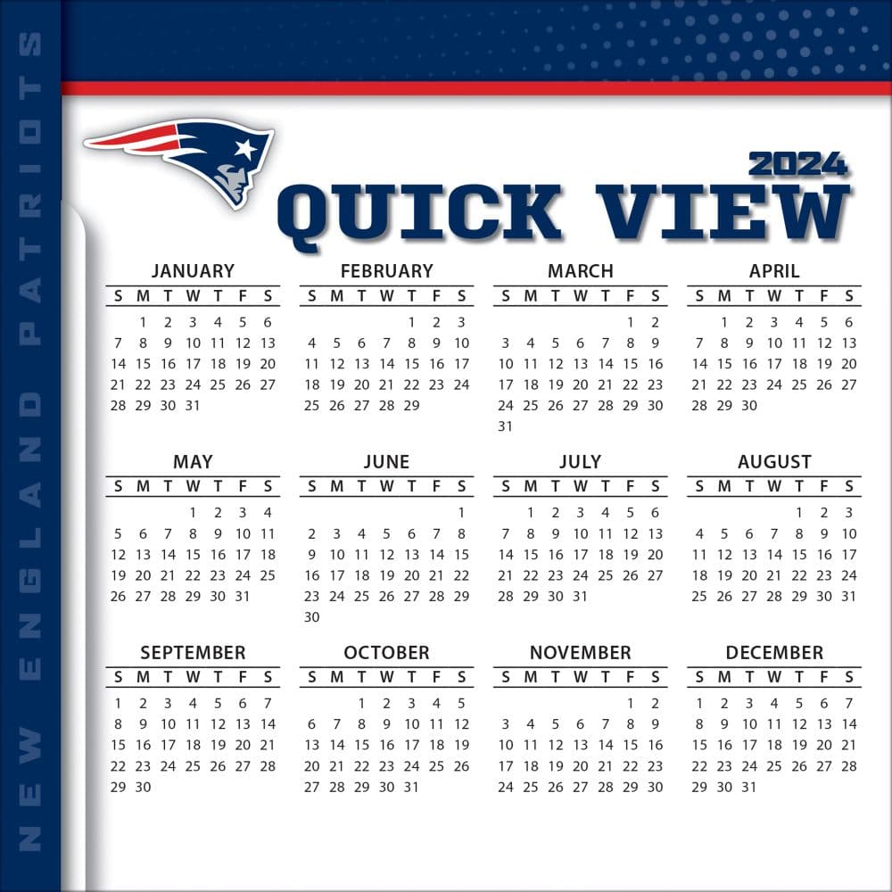 New England Patriots 2025 Desk Calendar