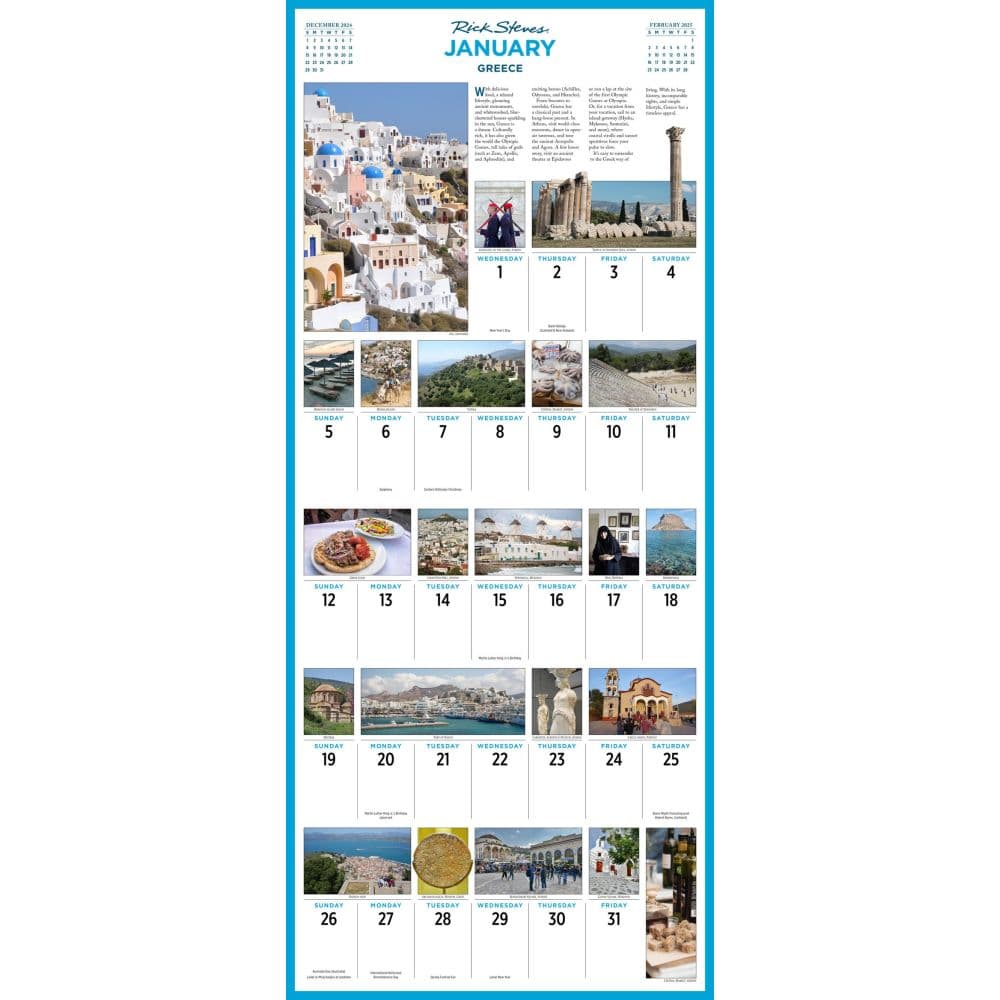 Europe Rick Steves 2025 Wall Calendar