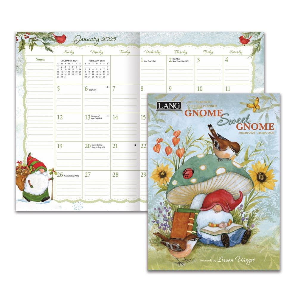 Gnome Sweet Gnome 2025 Monthly Pocket Planner by Susan Winget