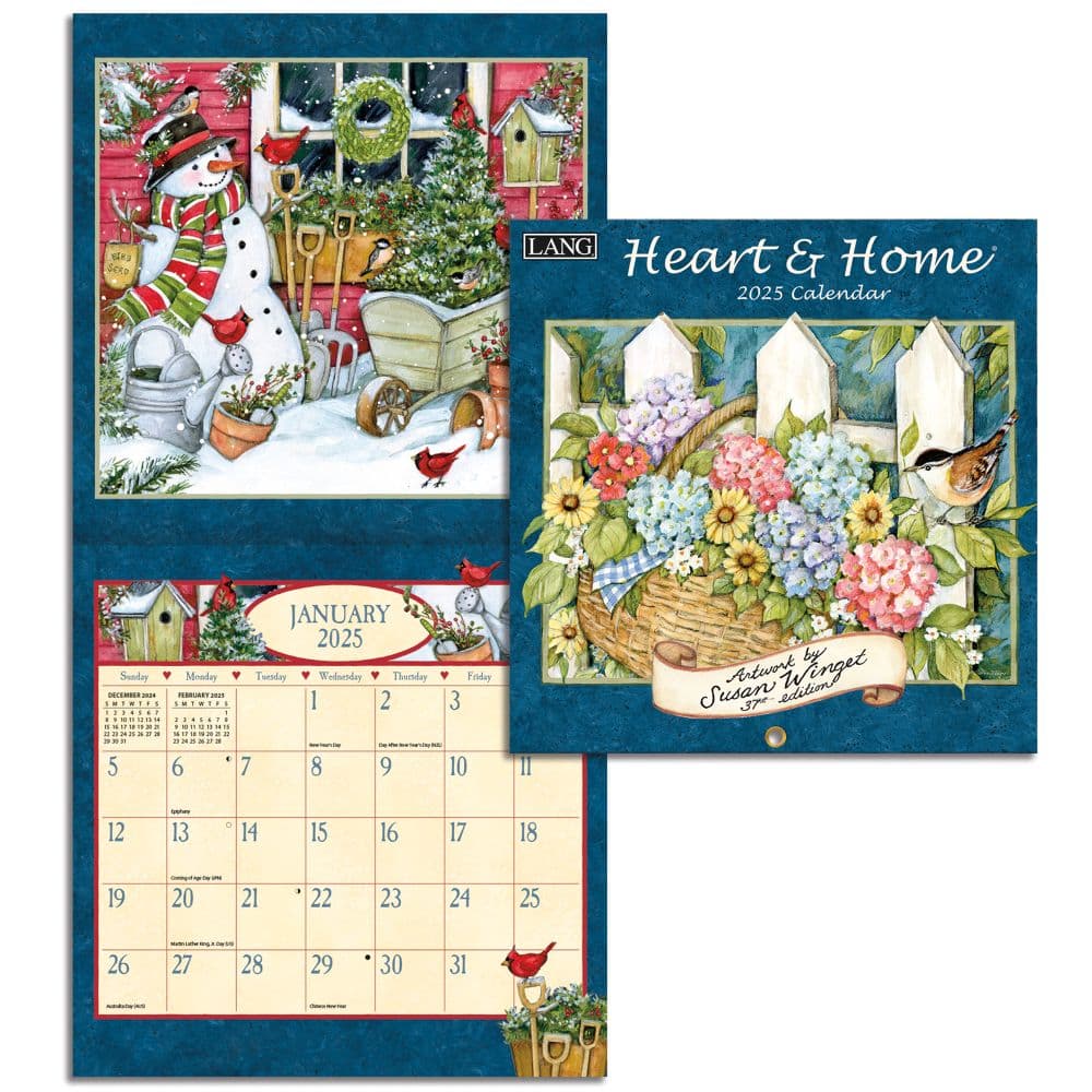 Heart and Home  by Susan Winget 2025 Wall Mini Calendar_Third Alternate