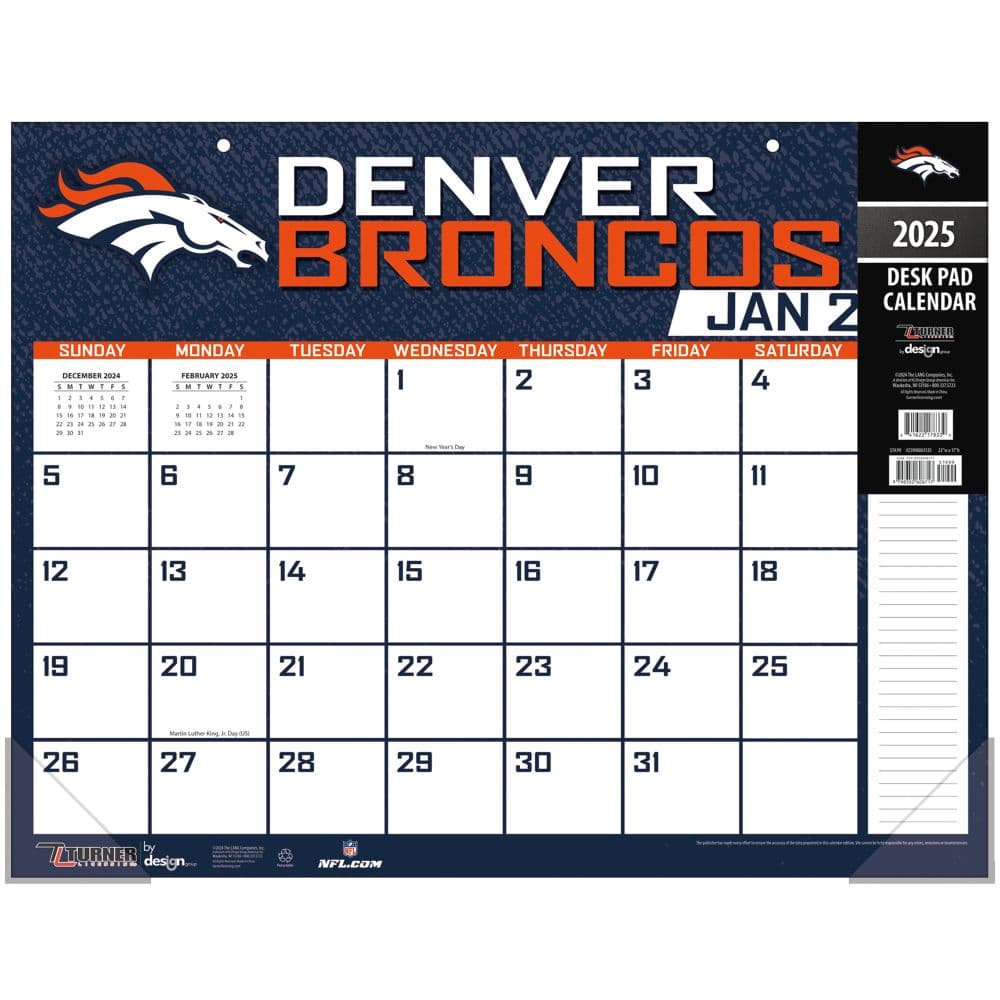 NFL Denver Broncos 2025 Desk Pad