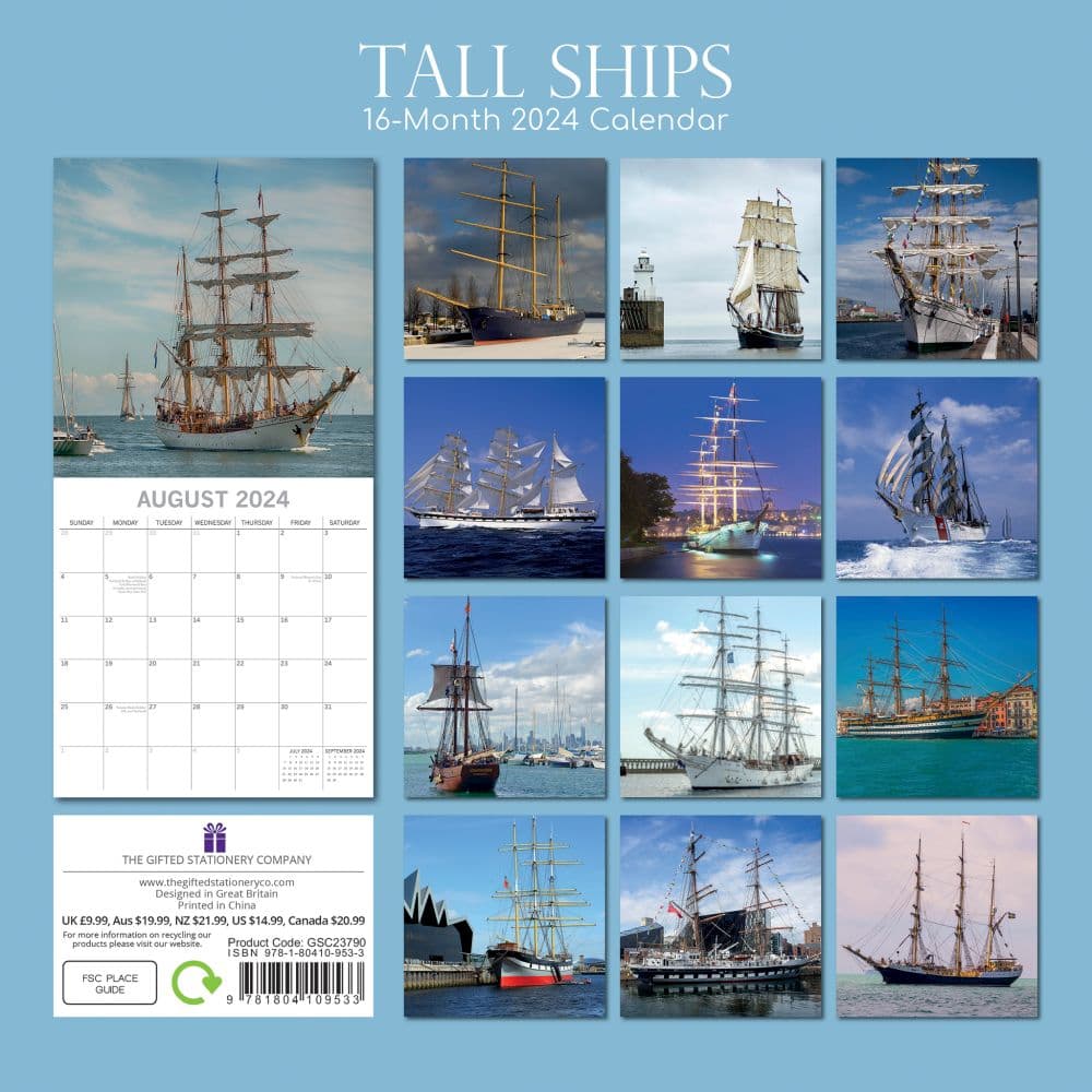 Tall Ships 2024 Wall Calendar